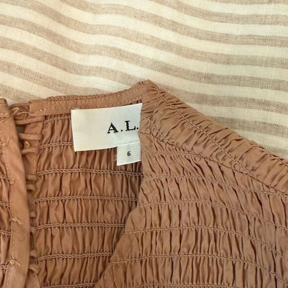 A.L.C. Kora Smocked Mini Dress size 6-D12 - Picture 6 of 6